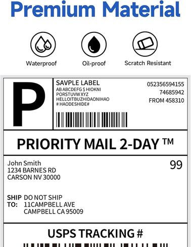 Phomemo 241BT Bluetooth Thermal Shipping Label Printer 4X6 - Wireless Thermal Label Printer for Shipping Packages + 4"x 6" Direct Fanfold Thermal Labels (Fanfold Style & 500 Labels) in Saudi Arabia