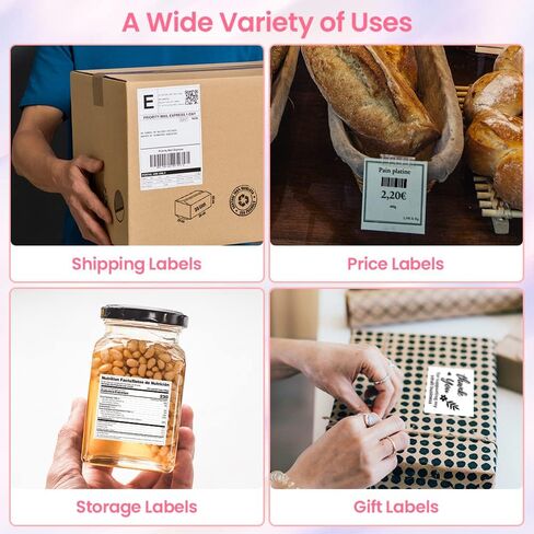 Phomemo 241BT Bluetooth Thermal Shipping Label Printer 4X6 - Wireless Thermal Label Printer for Shipping Packages + 4"x 6" Direct Fanfold Thermal Labels (Fanfold Style & 500 Labels) in Saudi Arabia