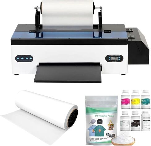 A3 L1800 DTF Printer for T-shirt Printing, 13" Max Print Width, White Ink Circulation, Roll & Single Sheet Feeding System for Making Custom Garments and Hoodies, DTF Printer Machine with Oven in Saudi Arabia