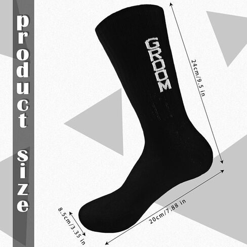 SATINIOR 6 Pairs Groomsmen Socks Wedding Casual Groom Dress Socks Men's Funny Novelty Groom Crew Socks Groomsman Best Man Groom Wedding Socks for Wedding Groomsman Multicolor in Saudi Arabia