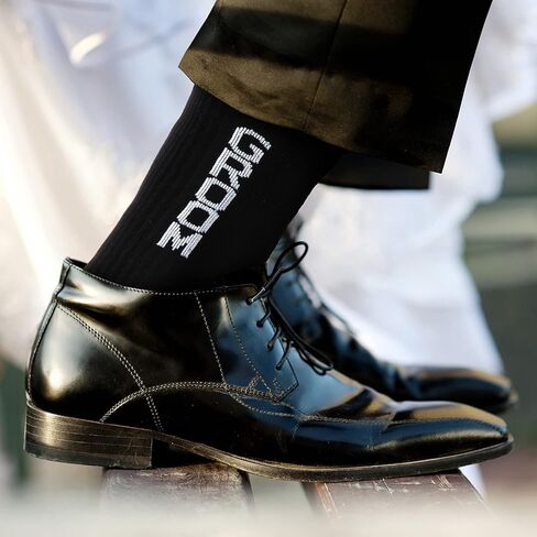 SATINIOR 6 Pairs Groomsmen Socks Wedding Casual Groom Dress Socks Men's Funny Novelty Groom Crew Socks Groomsman Best Man Groom Wedding Socks for Wedding Groomsman Multicolor in Saudi Arabia
