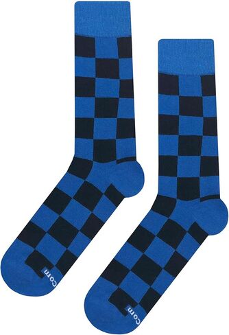 Checker Dress Socks Funny Novelty Crazy Fun Design Men Size 8-12 Cotton Casual Crew Colorful Funky Gift for Men in Saudi Arabia