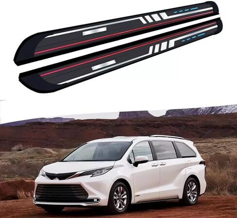 2 قطعة خطوات جانبية تشغيل لوحات Nerf القضبان الدواسات الجانبية يناسب لتويوتا سيينا 2021 2022 2023 2024 2025 2026 in Kuwait