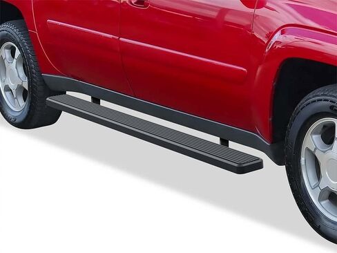 لوحات APS مقاس 5 بوصات باللون الأسود متوافقة مع Chevy Trailblazer EXT 2004-2006 4Dr & GMC Envoy XL XUV 2002-2006 4Dr (باستثناء المركبات ذات الكسوة) من الفولاذ المقاوم للصدأ (قضبان جانبية للخطوات الجانبية) in Kuwait