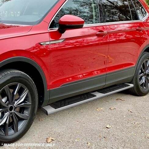 لوحات تشغيل PM PERFORMOTOR مقاس 6.5 بوصة متوافقة مع 2022 2023 2024 VW Tiguan، زوج من القضبان الجانبية المصنوعة من الفولاذ المقاوم للصدأ مع 6 قطع من الأقواس، كروم مصقول/أسود in Saudi Arabia