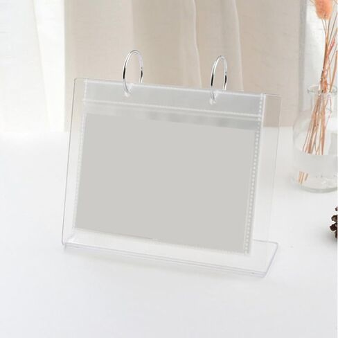 ألبوم صور بإطار فليب على سطح الطاولة مكون من 68 جيبًا وتقويم مكتبي وإطار ملصق وحامل لافتة عرض أكريليك لتزيين المنزل/المكتب، 6.61 × 5.31 بوصة in Kuwait