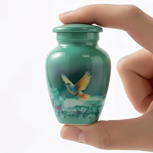 جرة حرق الجثث التذكارية الصغيرة للرماد - جرة تذكارية صغيرة جميلة مع صندوق وحقيبة مخملية in Kuwait