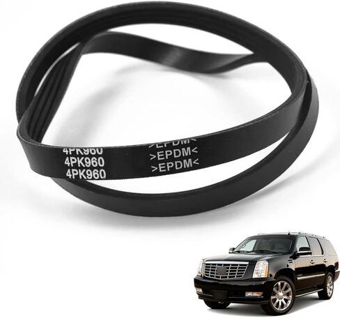 حزام Aramid AC متوافق مع 1999-2008 GMC Yukon Savana 1500 Sierra، Chevy Express Suburban Avalanche Tahoe، H2، Escalade Air Conditioner Compressor Belt استبدال # 4PK960 12576447 in Kuwait