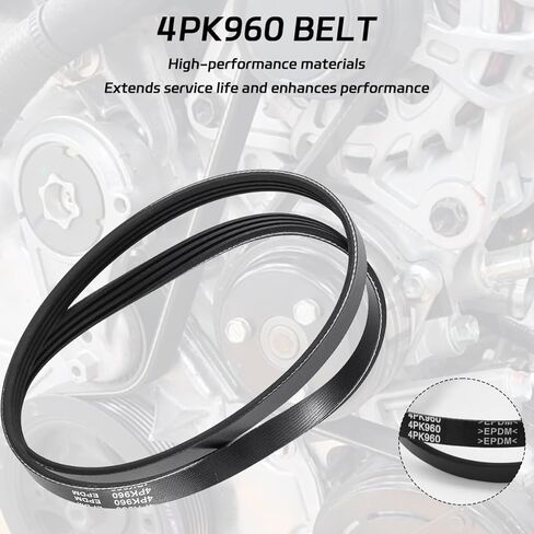 حزام Aramid AC متوافق مع 1999-2008 GMC Yukon Savana 1500 Sierra، Chevy Express Suburban Avalanche Tahoe، H2، Escalade Air Conditioner Compressor Belt استبدال # 4PK960 12576447 in Kuwait