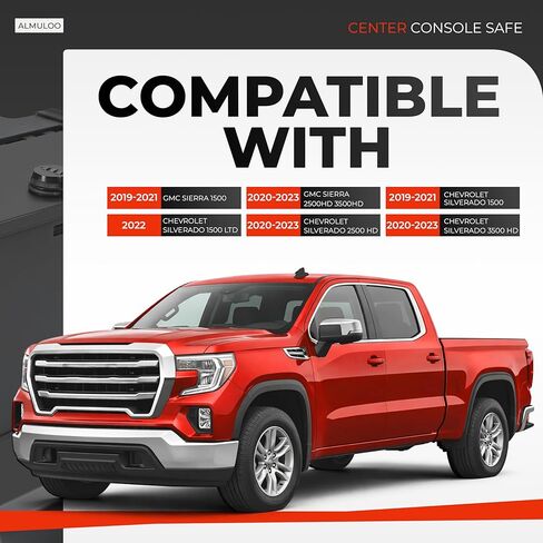 Center Console Safe Compatible with 2019 2020 2021 2022 2023 GMC Sierra 1500 2500 HD 3500 HD Chevrolet Silverado 1500 LTD 2500 HD 3500 HD Replacement for 84081567 in Saudi Arabia