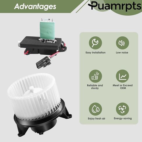 HVAC Heater Blower Motor and Resistor Kit Compatible with Chevy Silverado 1500 2003-2006, GMC Sirrea 1500 2003-2006 - Replace# 700101 RU371, w/o ATC, with Console in Saudi Arabia