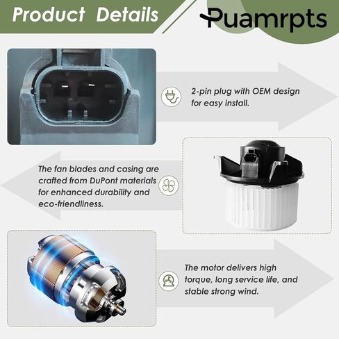 HVAC Heater Blower Motor and Resistor Kit Compatible with Chevy Silverado 1500 2003-2006, GMC Sirrea 1500 2003-2006 - Replace# 700101 RU371, w/o ATC, with Console in Saudi Arabia