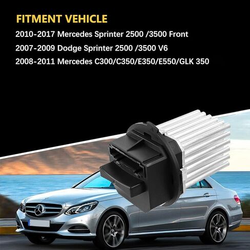 مقاوم محرك المنفاخ متوافق مع سيارة Mercedes-Benz Sprinter van 2500 3500 2010-2017/ C300، C350، E350، E550، GLK350 2008-2011 Dodge Sprinter 2500 3500 3.0L 3.5L 2007-2009 موصل وحدة المروحة 0008212992 in Kuwait