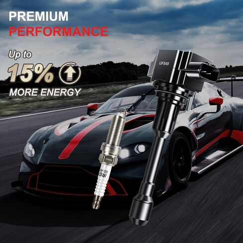 UF549 حزمة ملف الإشعال شمعات الإشعال تناسب نيسان ألتيما L4 2.5L 2007-2018، Rogue L4 2.5L 2008 2009 2010 2011 2012 2013، لـ Sentra L4 1.6L 1.8L 2.0L 2.5L 2007-2019، مجموعة من 4 in Saudi Arabia