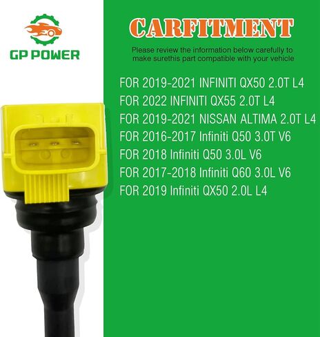 حزمة ملف الإشعال قطعة واحدة بديلة لـ UF819 UF841 22448-1KC3B 22448-5CA0A 22448-5NA0A متوافق مع إنفينيتي Q50 Q60 QX50 QX55 نيسان ألتيما 2.0T L4 3.0 3.0T V6 in Saudi Arabia