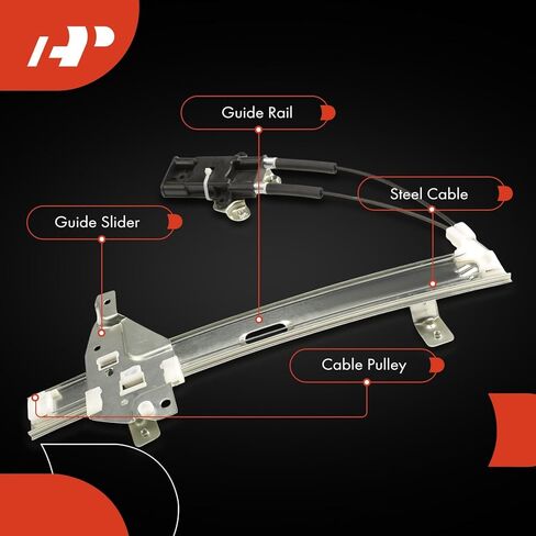 A-Premium Rear Left Driver Side Electric Power Window Regulator Without Motor Compatible with Pontiac Grand Prix 1997-2003, 4-Door Only in Saudi Arabia