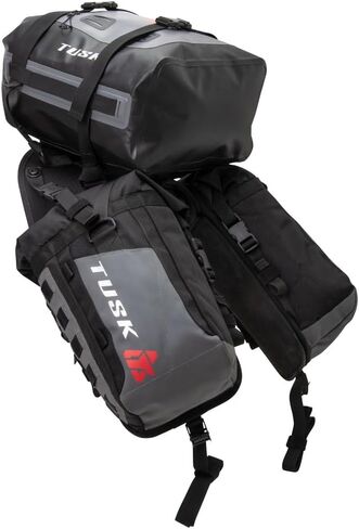 TUSK Excursion Rackless Luggage System w/Small Dry Duffel & Bottle Holders KTM/Husky 690-701 Heat Shield Black/Grey for KTM 690 Enduro R 2019-2024 in Saudi Arabia