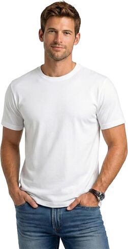 DIORO Men's T-Shirts, 100% Cotton Lightweight Crew Neck T Shirt, Tag Free Short Sleeve Regular Fit Plain Tshirts in Saudi Arabia