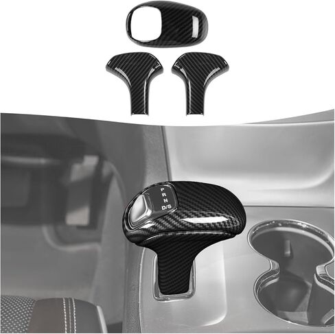 Gear Shift Shifter Knobs Cover Trim Fit for 2012-2014 Dodge Charger & for Durango/for 2014-2015 Jeep Grand Cherokee(Carbon Fiber,3Pcs) in Saudi Arabia