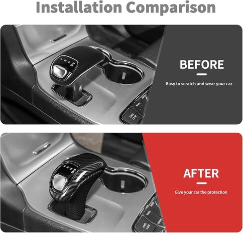 Gear Shift Shifter Knobs Cover Trim Fit for 2012-2014 Dodge Charger & for Durango/for 2014-2015 Jeep Grand Cherokee(Carbon Fiber,3Pcs) in Saudi Arabia