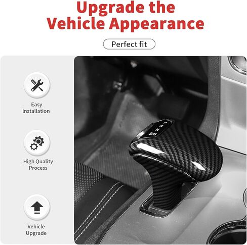 Gear Shift Shifter Knobs Cover Trim Fit for 2012-2014 Dodge Charger & for Durango/for 2014-2015 Jeep Grand Cherokee(Carbon Fiber,3Pcs) in Saudi Arabia