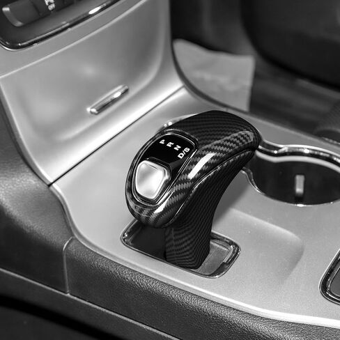 Gear Shift Shifter Knobs Cover Trim Fit for 2012-2014 Dodge Charger & for Durango/for 2014-2015 Jeep Grand Cherokee(Carbon Fiber,3Pcs) in Saudi Arabia