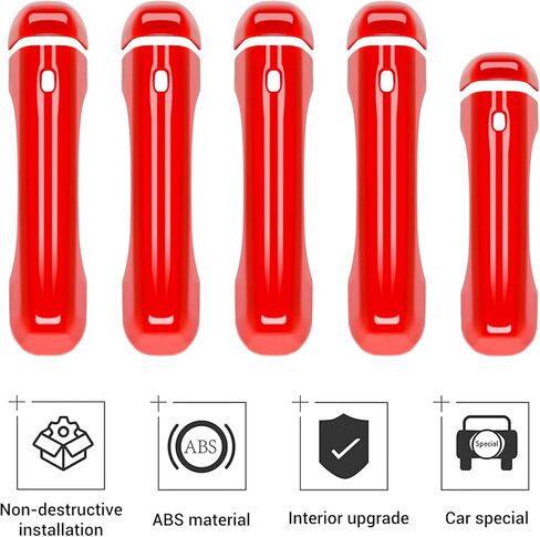 CheroCar Red Door Handle Cover Trim Tailgate Handle Cover Kit Fit for 2018-2026 Jeep Wrangler JL JLU 4xe & Gladiator JT Sports Sahara Freedom Rubicon 2/4-Door Exterior Accessories in Saudi Arabia