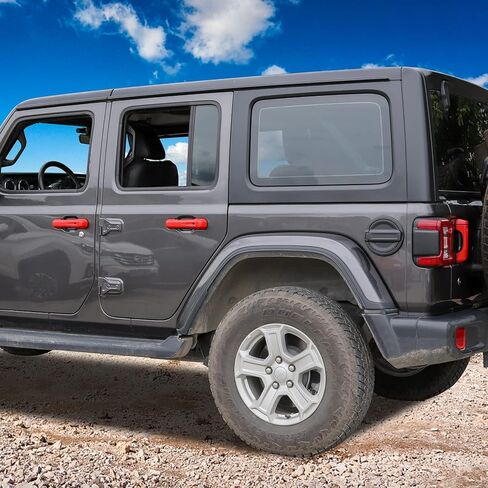 CheroCar Red Door Handle Cover Trim Tailgate Handle Cover Kit Fit for 2018-2026 Jeep Wrangler JL JLU 4xe & Gladiator JT Sports Sahara Freedom Rubicon 2/4-Door Exterior Accessories in Saudi Arabia