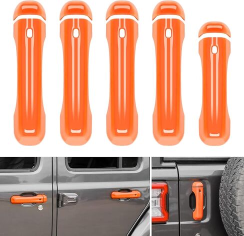 CheroCar Red Door Handle Cover Trim Tailgate Handle Cover Kit Fit for 2018-2026 Jeep Wrangler JL JLU 4xe & Gladiator JT Sports Sahara Freedom Rubicon 2/4-Door Exterior Accessories in Saudi Arabia