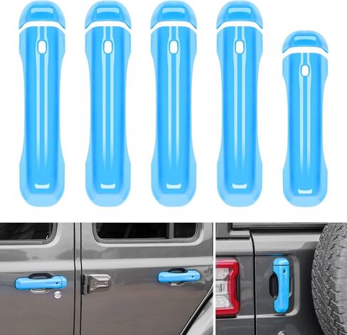 CheroCar Red Door Handle Cover Trim Tailgate Handle Cover Kit Fit for 2018-2026 Jeep Wrangler JL JLU 4xe & Gladiator JT Sports Sahara Freedom Rubicon 2/4-Door Exterior Accessories in Saudi Arabia
