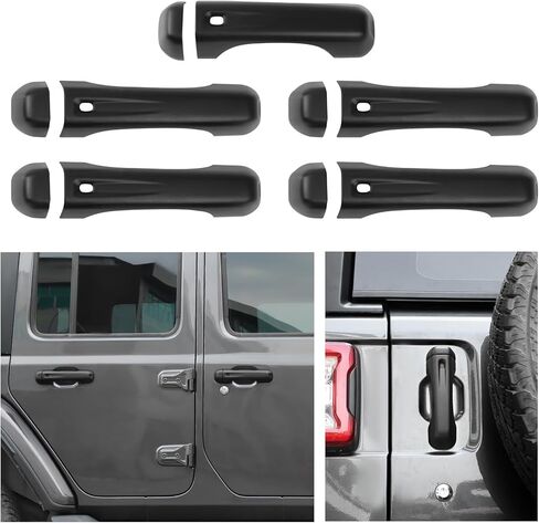 CheroCar Red Door Handle Cover Trim Tailgate Handle Cover Kit Fit for 2018-2026 Jeep Wrangler JL JLU 4xe & Gladiator JT Sports Sahara Freedom Rubicon 2/4-Door Exterior Accessories in Saudi Arabia