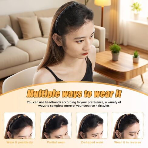 عصابات رأس متعرجة، قطعتان من عصابات الرأس للنساء، 2026 عصابة رأس جديدة من السيليكون على شكل حرف U، عصابة رأس قابلة للعكس مع أسنان، هدايا عيد الحب مُعدة للنساء in Kuwait