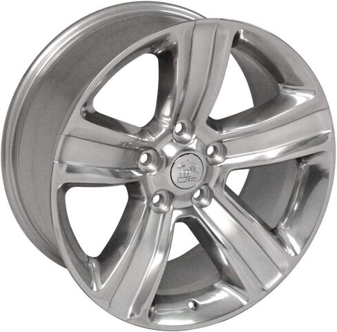 OE Wheels DG65 20 Inch Rims and Tires Fit Ram 1500 Style 5x139.7 20x9 Gloss Silver with Polished Face - Hollander 2453 - TS-37 AT 275/55-20 (Set of 4) in Saudi Arabia