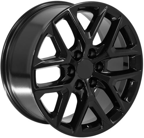OE Wheels CV62 20 Inch Rims and Tires Fit Silverado 1500 Style 6x139.7 20x9 Gloss Black - Hollander 14078 - TS-37 AT 275/55-20 (Set of 4) in Saudi Arabia