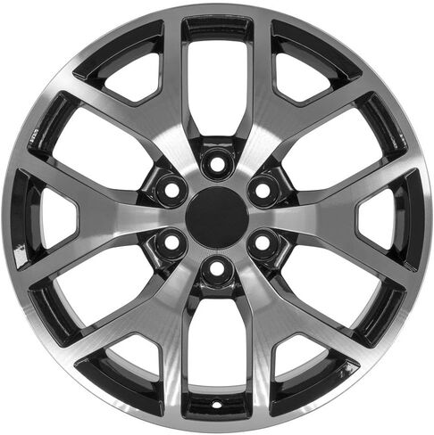 OE Wheels CV92 22 Inch Rims and Tires Fit Sierra 1500 Honeycomb Style 6x139.7 22x9 Gloss Black Machined - Hollander 5656 - TS-37 AT 285/45-22 (Set of 4) in Saudi Arabia