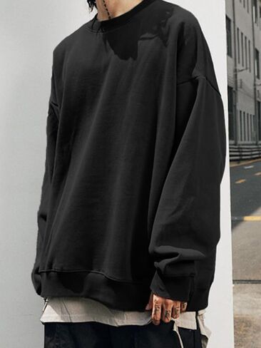 Men's Soft Crewneck Sweatshirt Breathable Crew Neck Pullover Outdoor Athletic Long Sleeve Sweatshirts in Saudi Arabia