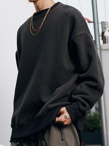 Men's Soft Crewneck Sweatshirt Breathable Crew Neck Pullover Outdoor Athletic Long Sleeve Sweatshirts in Saudi Arabia
