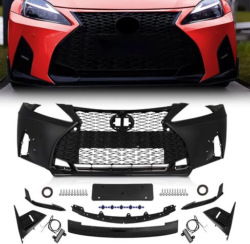 Front Bumper Grille Cover Set Compatible with 2006-2013 Lexus IS250 IS350 Conversion to 21+ F-Sport, OE：LX621T024(OL-R451/X83250702) in Kuwait