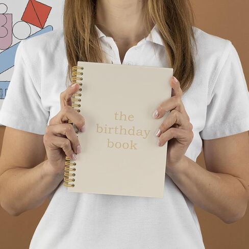 The Birthday Book Journal, Baby Birthday Memory Spiral Notebook, Childhood Kids Memory 5.5"X8.3" 164Pages Lined Notebooks College Ruled, Keepsake Babymemory Notebook for New Mom in Saudi Arabia