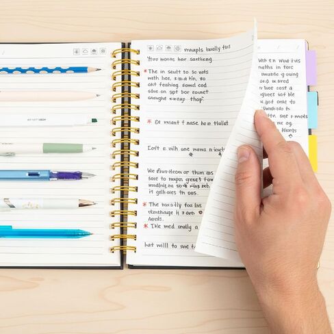 M&G Hardcover Spiral Notebook, 5 Subject Noteboook College Ruled 300 Page, Large 8"x10" B5 Notebooks for Work School, Lined Journal for Women & Men, Black in Saudi Arabia