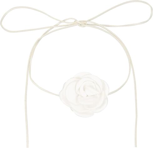 MECCANIXITY Rose Chokers Necklace for Women, Large Velvet Flower Chokers Adjustable Long Wrap Rose Necklaces Accessories in Saudi Arabia