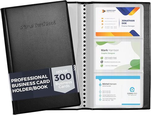 Professional Business Card Holder/Book with Black Cover, Holds 300 Business Cards in Kuwait