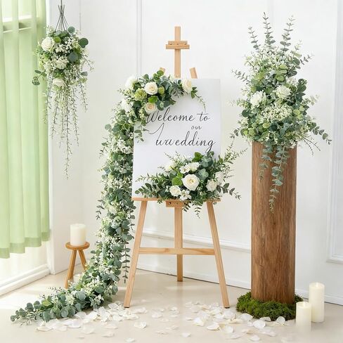 100 Pcs 4 Kinds Mixed Artificial Eucalyptus Greenery Stems, Babys Breath Artificial Flowers Bulk with Faux Silver Dollar Eucalyptus Leaves for DIY Bouquets Wedding Party Home Decor in Saudi Arabia