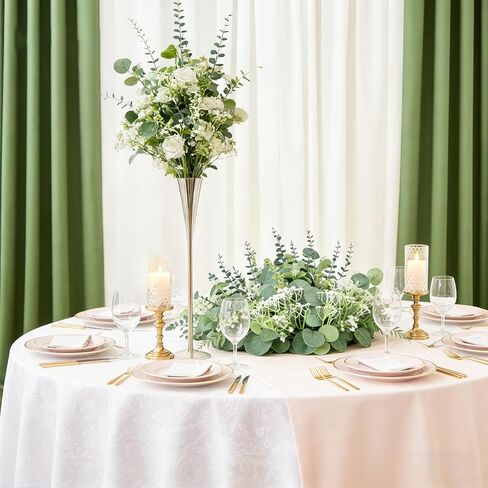 100 Pcs 4 Kinds Mixed Artificial Eucalyptus Greenery Stems, Babys Breath Artificial Flowers Bulk with Faux Silver Dollar Eucalyptus Leaves for DIY Bouquets Wedding Party Home Decor in Saudi Arabia