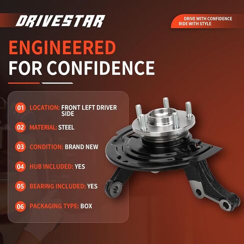 DRIVESTAR 698-423 Steering Knuckle Wheel Hub Assembly Front Left Side for Nissan Altima 2002 2003 2004 2005 2006 3.5L V6 in Kuwait