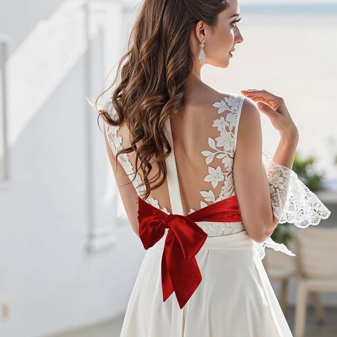 Red Sash Belt Satin Belt Women Dress Sash 70 InchSilk Sashes Ribbon Belts for Dress Long Wedding Sashes Belts Bridal Waist for Party Special Occasion Ribbon Costume Accessories, 2.4 Inch Wide in Saudi Arabia