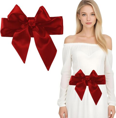 Red Sash Belt Satin Belt Women Dress Sash 70 InchSilk Sashes Ribbon Belts for Dress Long Wedding Sashes Belts Bridal Waist for Party Special Occasion Ribbon Costume Accessories, 2.4 Inch Wide in Saudi Arabia
