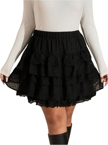 تنورة نسائية قصيرة ذات طبقات وكشكشة بمقاس كبير وتنانير واسعة منقط in Kuwait