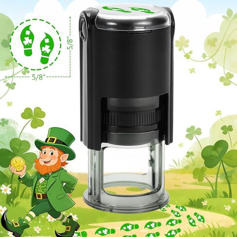Small Self-Inking Leprechaun Footprints Stamp for Holiday Crafting St. Patrick's Day Decorations Party Supplies Irish Rubber St. Patrick’s Stamps Leprechaun Trap Feet Stamp in Kuwait