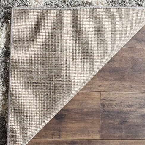 SAFAVIEH Dallas Shag Collection Runner Rug - 2'3" x 10', Grey & Ivory, Trellis Design, Non-Shedding & Easy Care, 1.5-inch Thick Ideal for High Traffic Areas in Living Room, Bedroom (SGD257G) in Saudi Arabia